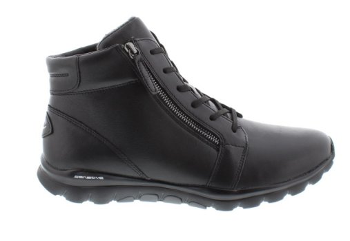 Gabor Rollingsoft Deputy Black Leather Sneaker Bootee | Womens Larger Sized Shoes