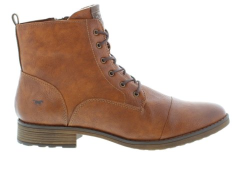 Mustang Harlean Cognac Leather Effect Ankle Boot | Womens Larger Sized Shoes