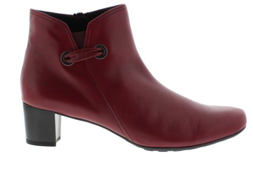 Gabor Keegan II Dark Red Heeled Leather Ankle Boot | Womens Larger Sized Shoes
