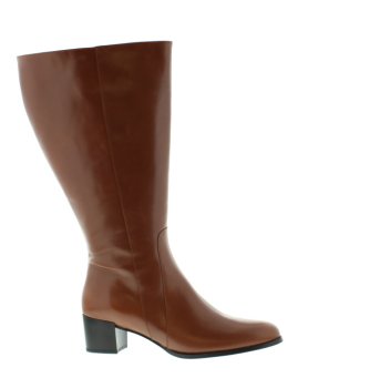 Magnus Halfrida Coffee Extra Wide Calf Leather Boot | Womens Larger Sized Shoes
