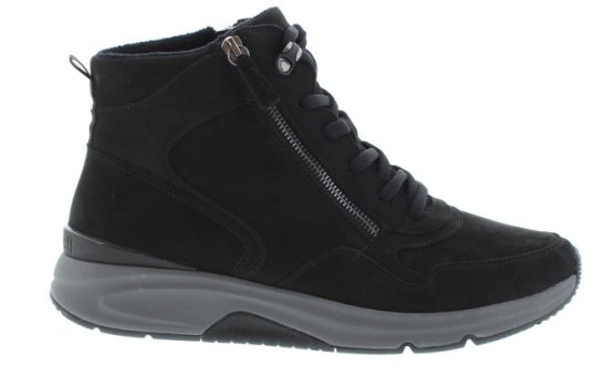Gabor Rollingsoft Imogen Black Nubuck Sneaker Bootee | Womens Larger Sized Shoes