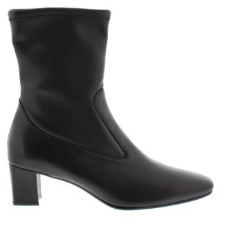 Magnus Karter Black Leather/Man Made Stretch Ankle Boot | Womens Larger Sized Shoes