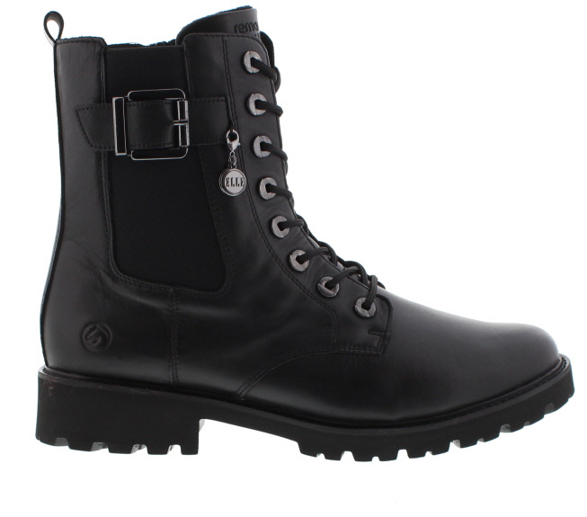 Remonte Marusha Black ELLE Hi-Cut Leather Ankle Boot - Magnus Shoes