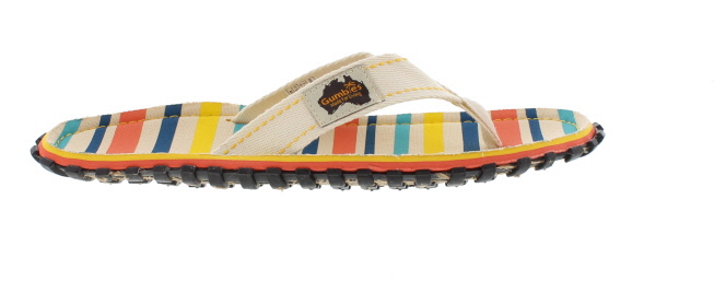 Gumbies Islander Beach Chair Stripe Toe-Post Sandal | Womens Larger Sized Shoes