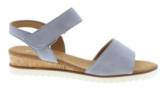 Gabor Raynor Blue Nubuck Instep Strapover Sandal | Womens Larger Sized Shoes