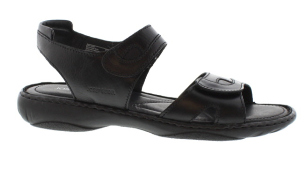 Josef Seibel Debra Black Touch / Close Leather Sandal | Womens Larger Sized Shoes