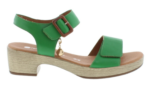 Remonte Jerilyn Rich Apple Green Leather Sandal | Womens Larger Sized Shoes