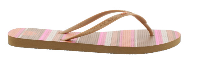 Reef Seaside Prints Smoothie Stripe Toe Post Sandal | Womens Larger Sized Shoes
