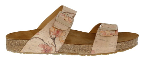 Haflinger Andrea Pink Leather Double Strap Mule Sandal | Womens Larger Sized Shoes