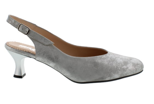 Magnus Laicee Silver Pearl Leather Slingback Court Shoe | Womens Larger Sized Shoes