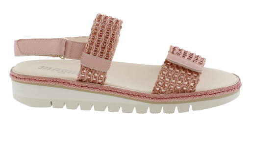 Magnus Linzey Blush Pink Wicker Wedge Sandal | Womens Larger Sized Shoes