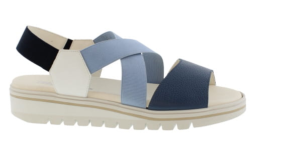 Magnus Giovanna Blue/Multi Lightweight Elasticated Sandal | Womens Larger Sized Shoes
