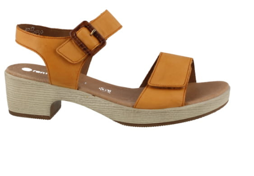 Remonte Jerilyn Mandarin Orange Leather Platform Sandal | Womens Larger Sized Shoes