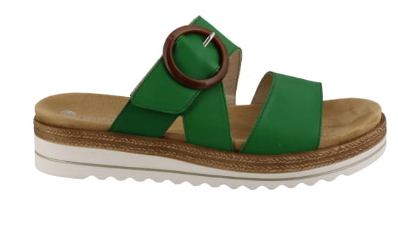 Remonte Jocelyn Apple Green Leather Mule Wedge Sandal | Womens Larger Sized Shoes