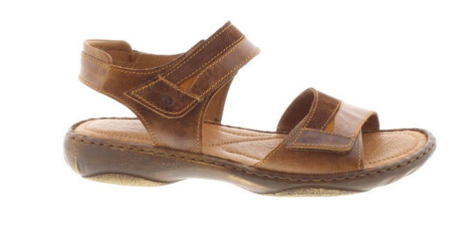 Josef Seibel Debra 19 Brown Combi Leather Strappy Sandal | Womens Larger Sized Shoes