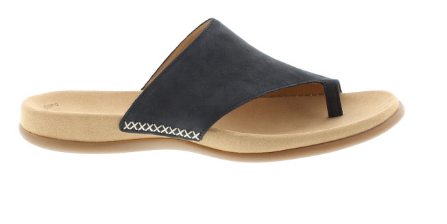 Gabor Lanzarote Blue Nubuck Leather Mule Sandal | Womens Larger Sized Shoes
