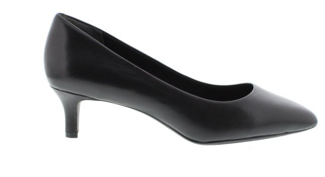 Rockport Kalila Black Leather Court Shoe Pump | Womens Larger Sized Shoes