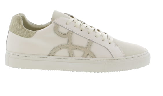 Sante + Wade Queenie White/Sage Leather Fashion Sneaker | Womens Larger Sized Shoes