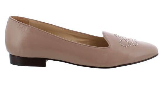 Sante + Wade Nneka Dark Nude Studded Leather Ballerina | Womens Larger Sized Shoes