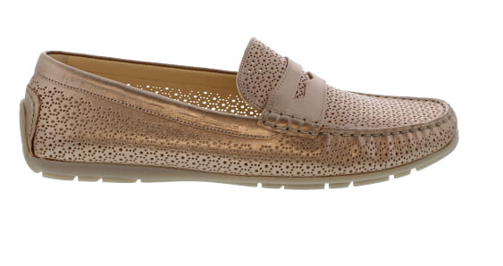 Sioux Carmona Bronze Punched Leather Moccasin | Womens Larger Sized Shoes