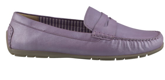 Sioux Carmona Lavender Pearlised Leather Saddle Moccasin | Womens Larger Sized Shoes
