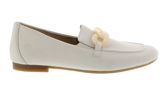 Remonte Irmgard Cream Leather Apron Fronted Loafer | Womens Larger Sized Shoes
