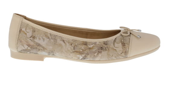 Remonte Irmgard Beige Metallic Ballerina | Womens Larger Sized Shoes