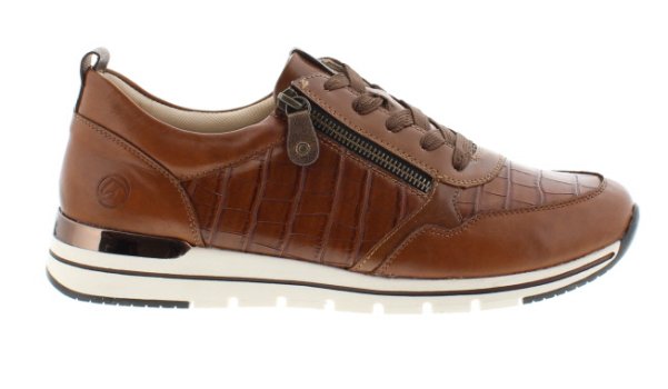 Remonte Soraya Chestnut Casual Leather Trainer | Womens Larger Sized Shoes