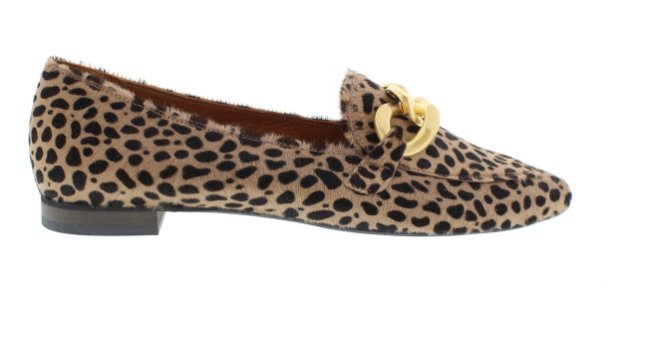 Babouche Lifestyle Jo Leopard Print Hair Leather Court Shoe | Womens Larger Sized Shoes