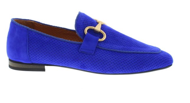 Babouche Lifestyle Joan Cobalt Suede Loafer Snaffle Trim | Womens Larger Sized Shoes