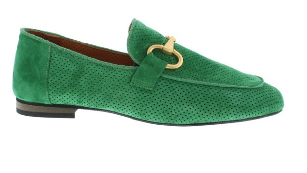 Babouche Lifestyle Joan Green Suede Loafer With Snaffle Trim | Womens Larger Sized Shoes